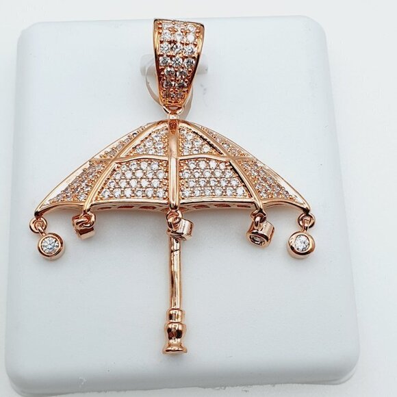 "14K Gold Plated Cubic Zircon Pendant, INUS1BR078 - Picture 5 of 10